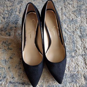 Jessica Simpson black suede stiletto heel pumps size 8 1/2